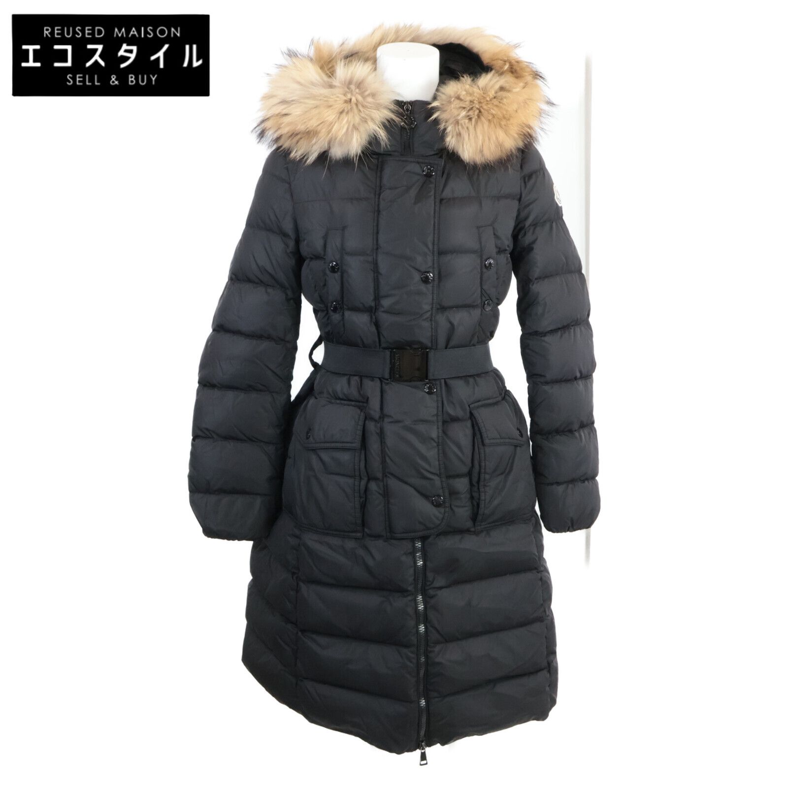 MONCLER モンクレール KHLOE クロエ ベルト付きファーフードダウン 