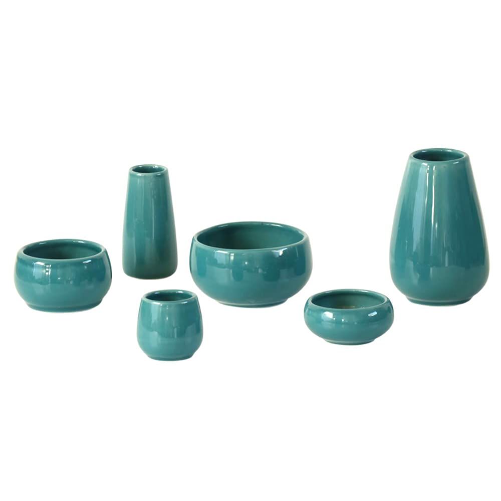 新品 陶器仏具 「もみじ」 6具足セット ミニ仏壇に最適 (ターコイズ)