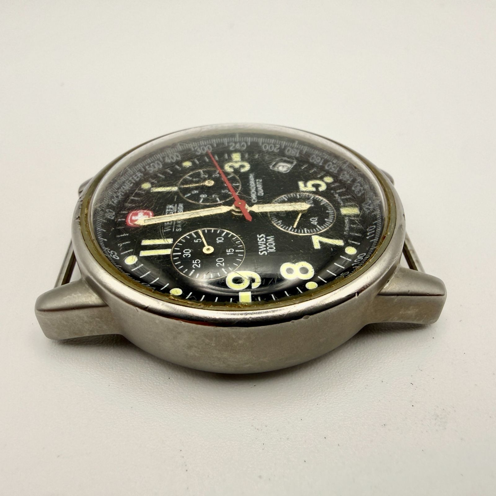 腕時計(アナログ) 稼働品 WENGER 536.0765 クォーツ クロノグラフ 