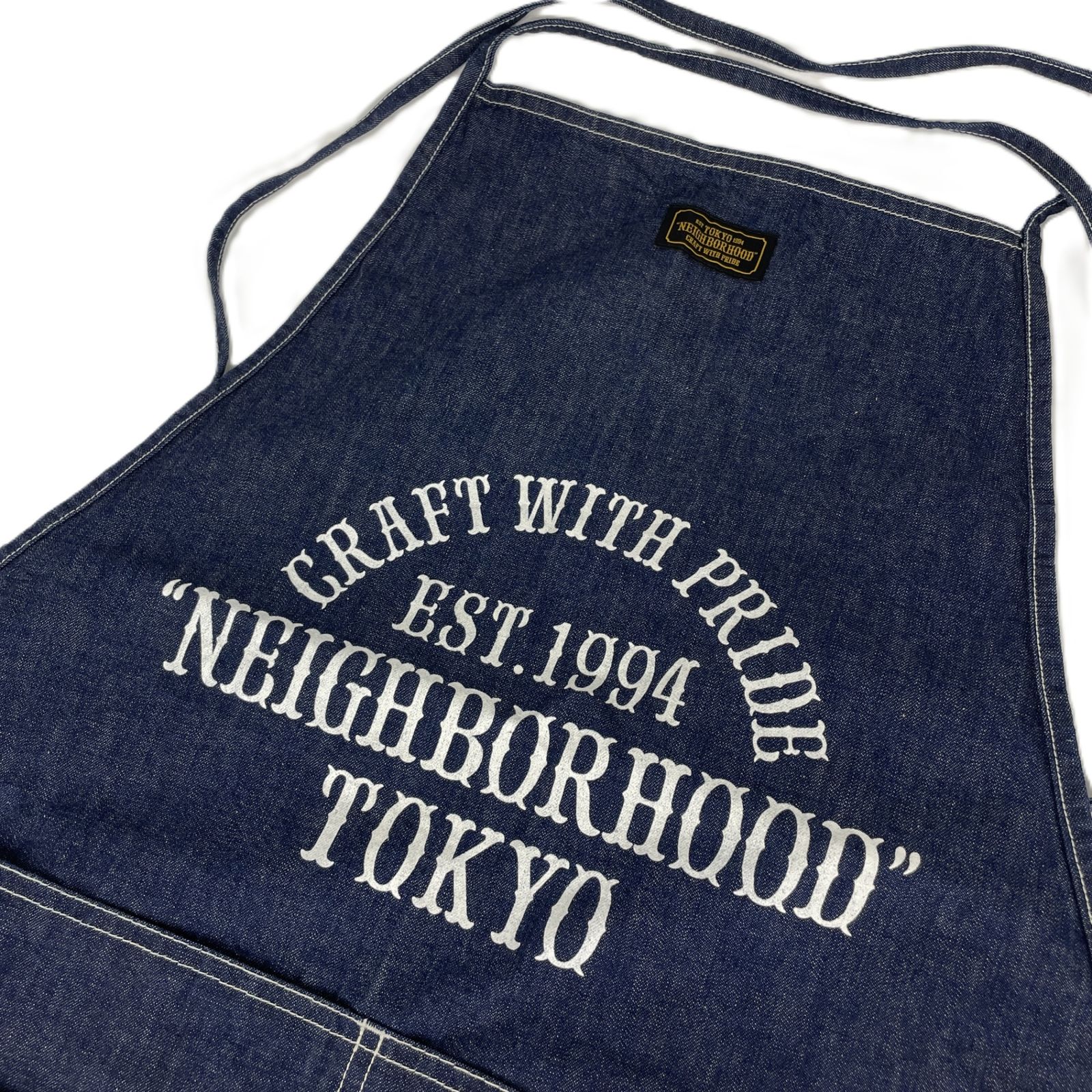 NEIGHBORHOOD ネイバーフッド ロゴプリント デニムエプロン インディゴ