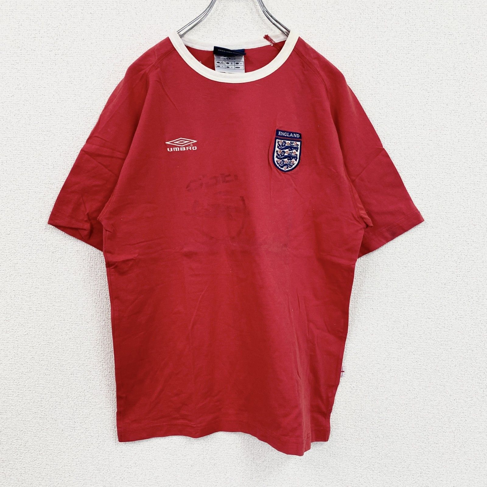 古着 used 90s UMBRO アンブロ イングランド代表 半袖リンガーTシャツ