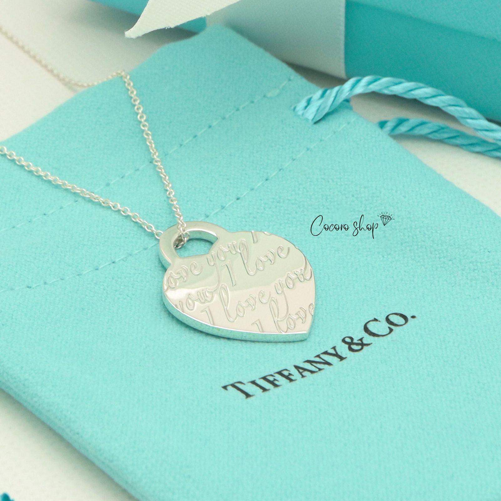 Tiffany & Co. ノーツハート　ネックレス 美品】ティファニー TIFFANY&Co. ノーツ I LOVE YOU ハート タグ