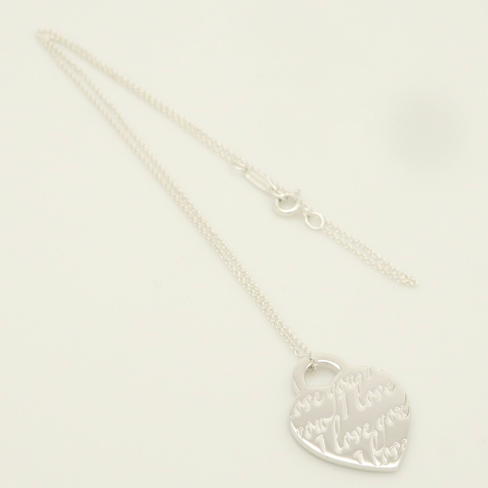 Tiffany & Co. ノーツハート　ネックレス 美品】ティファニー TIFFANY&Co. ノーツ I LOVE YOU ハート タグ