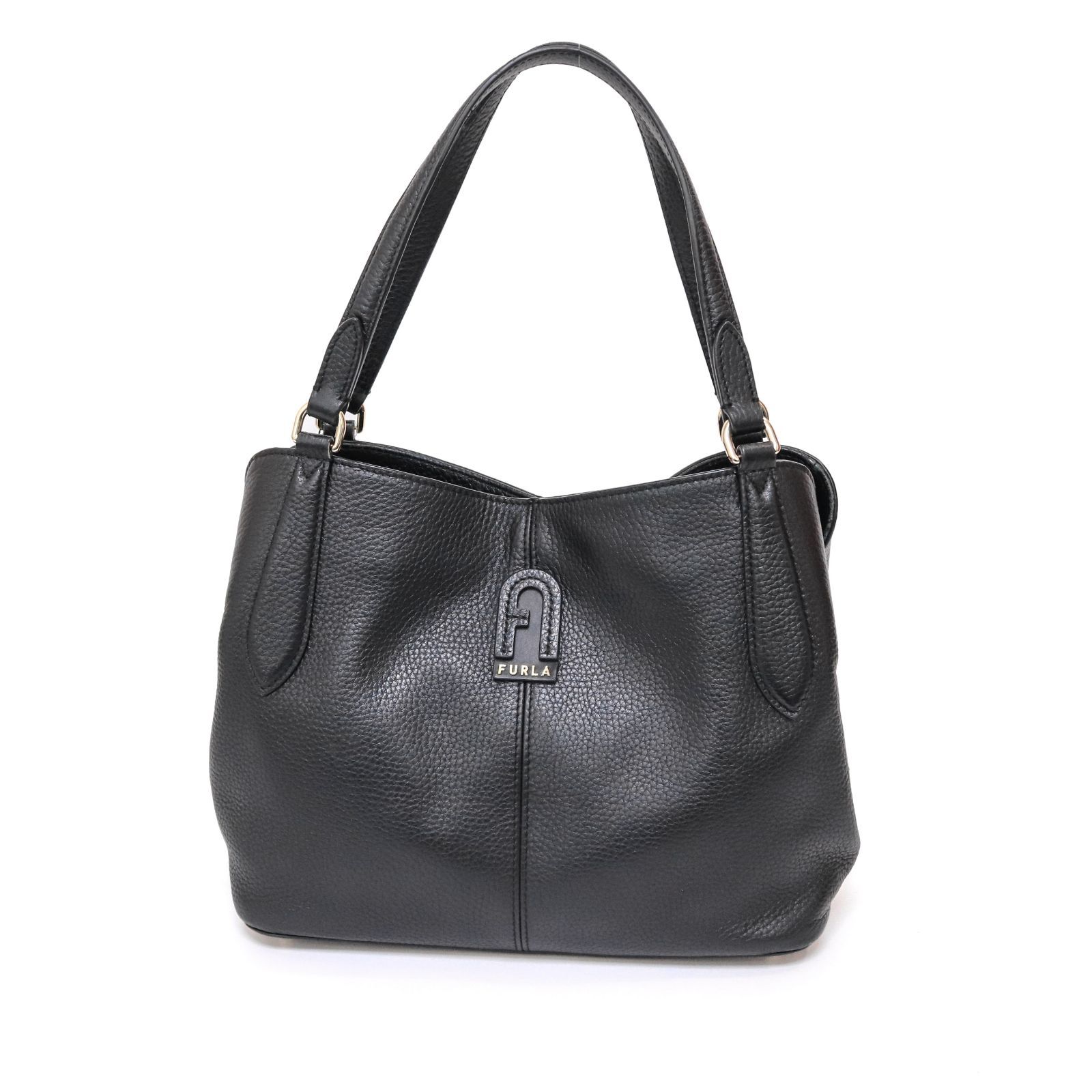 フルラ 2way ショルダーバッグ ハンドバッグ 新ロゴ 黒 ブラック black 