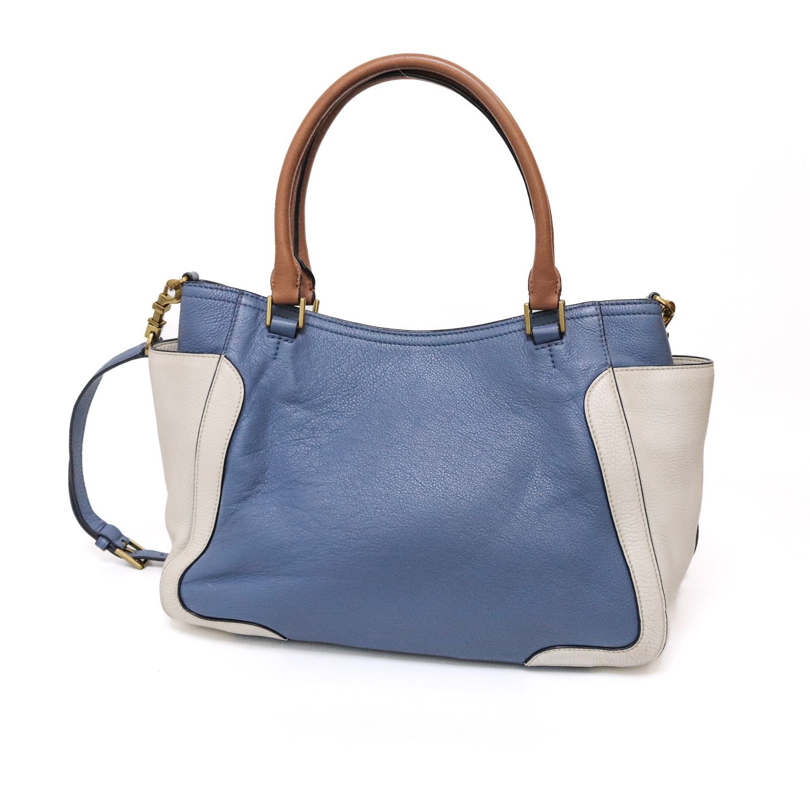 トリーバーチ 2way ショルダーバッグ ハンドバッグ 白 アイボリー 茶 