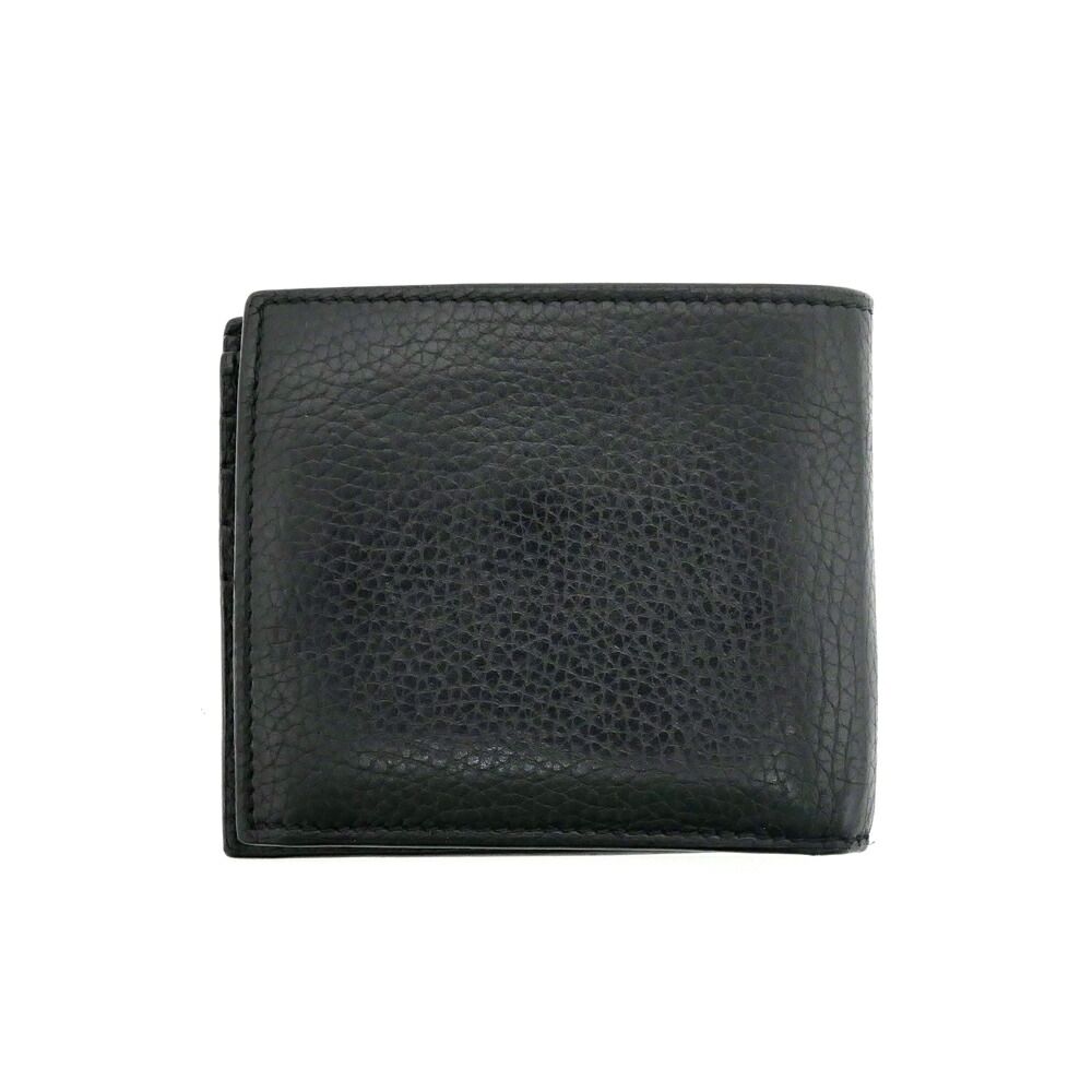 名東】グッチ 二つ折り財布 473922 ブラック 黒 シルバー金具 財布