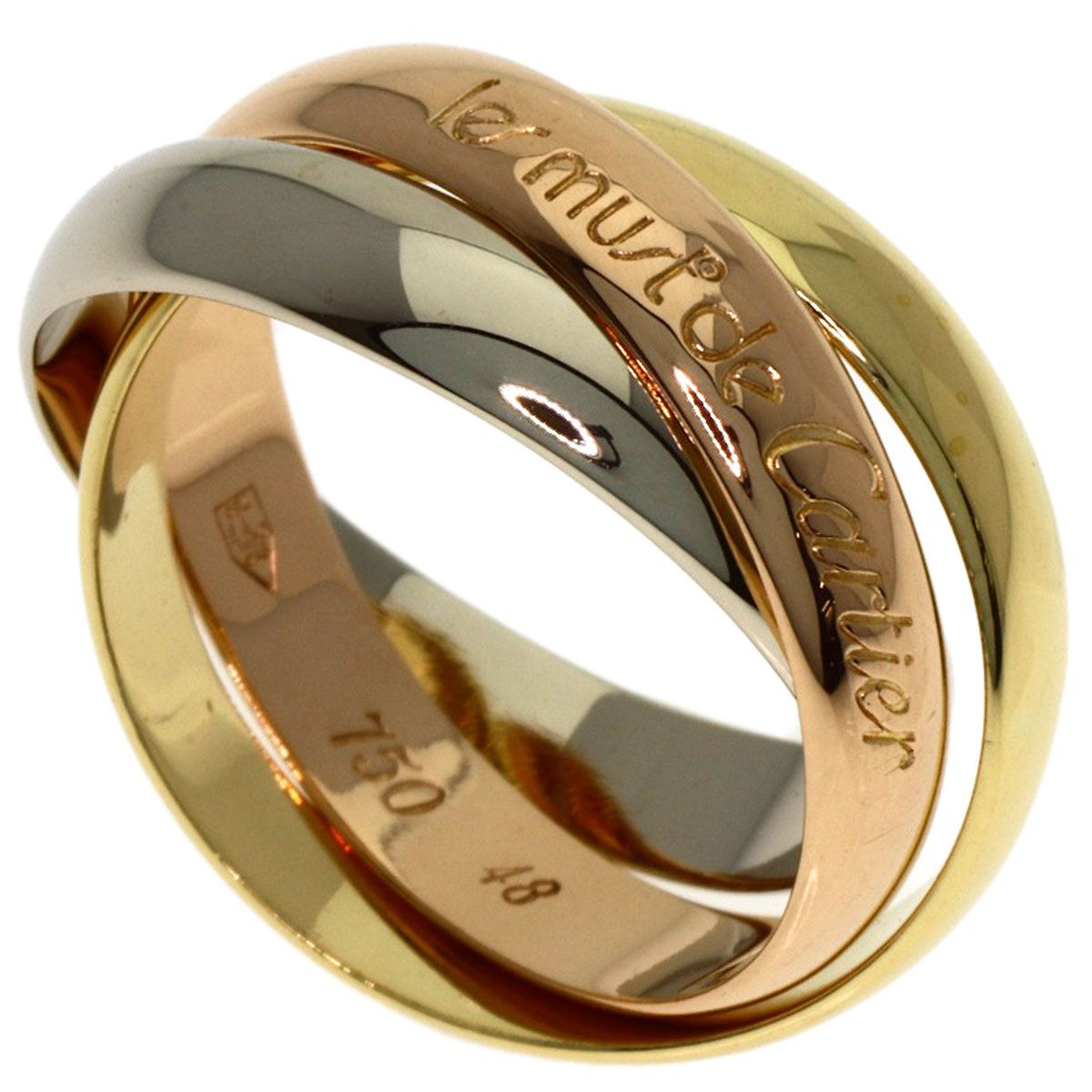 CARTIER カルティエ トリニティ #48 リング・指輪 K18YG K18WG