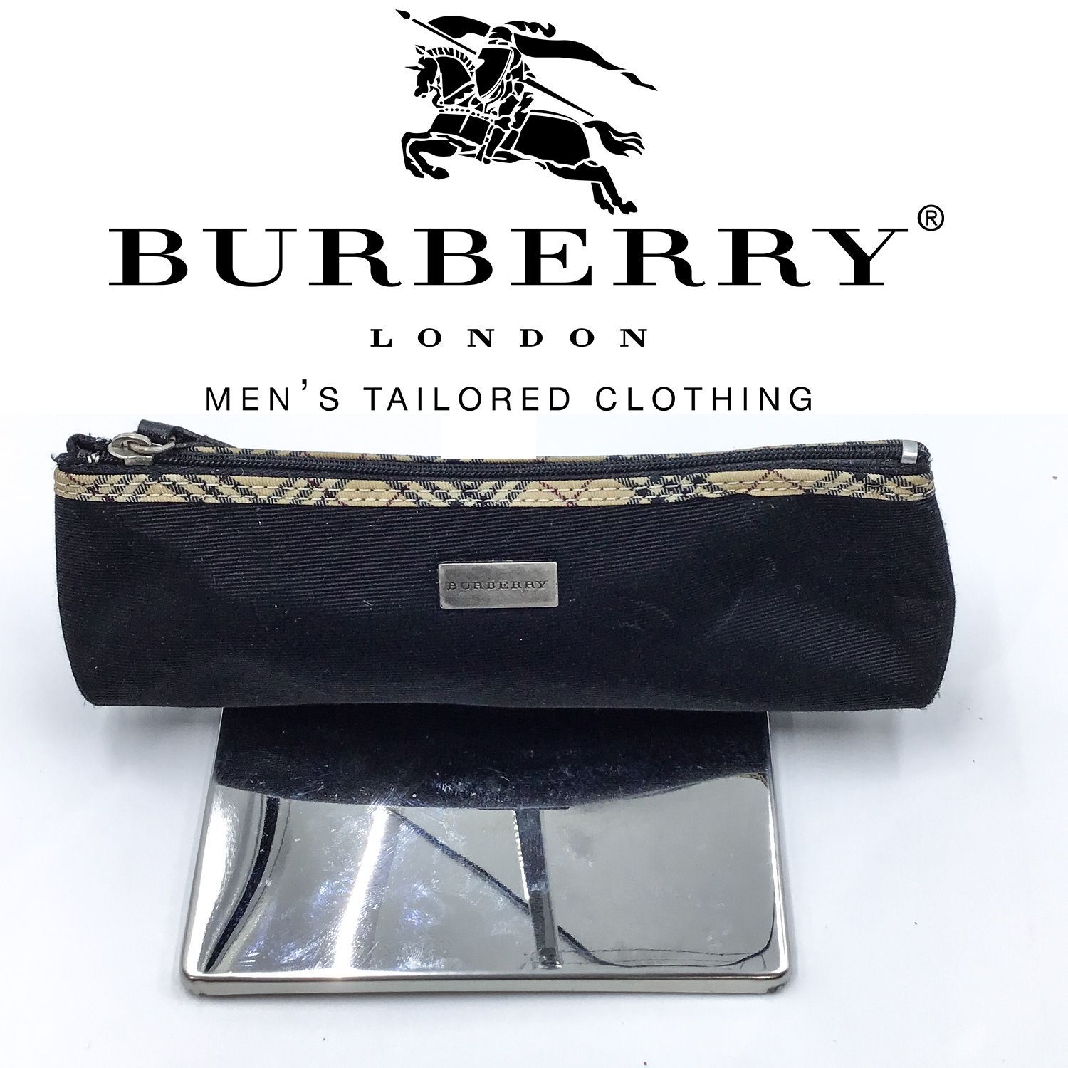 BURBERRY バーバリー ペンケース 筆箱 ノバチェック レザー 小物入れ