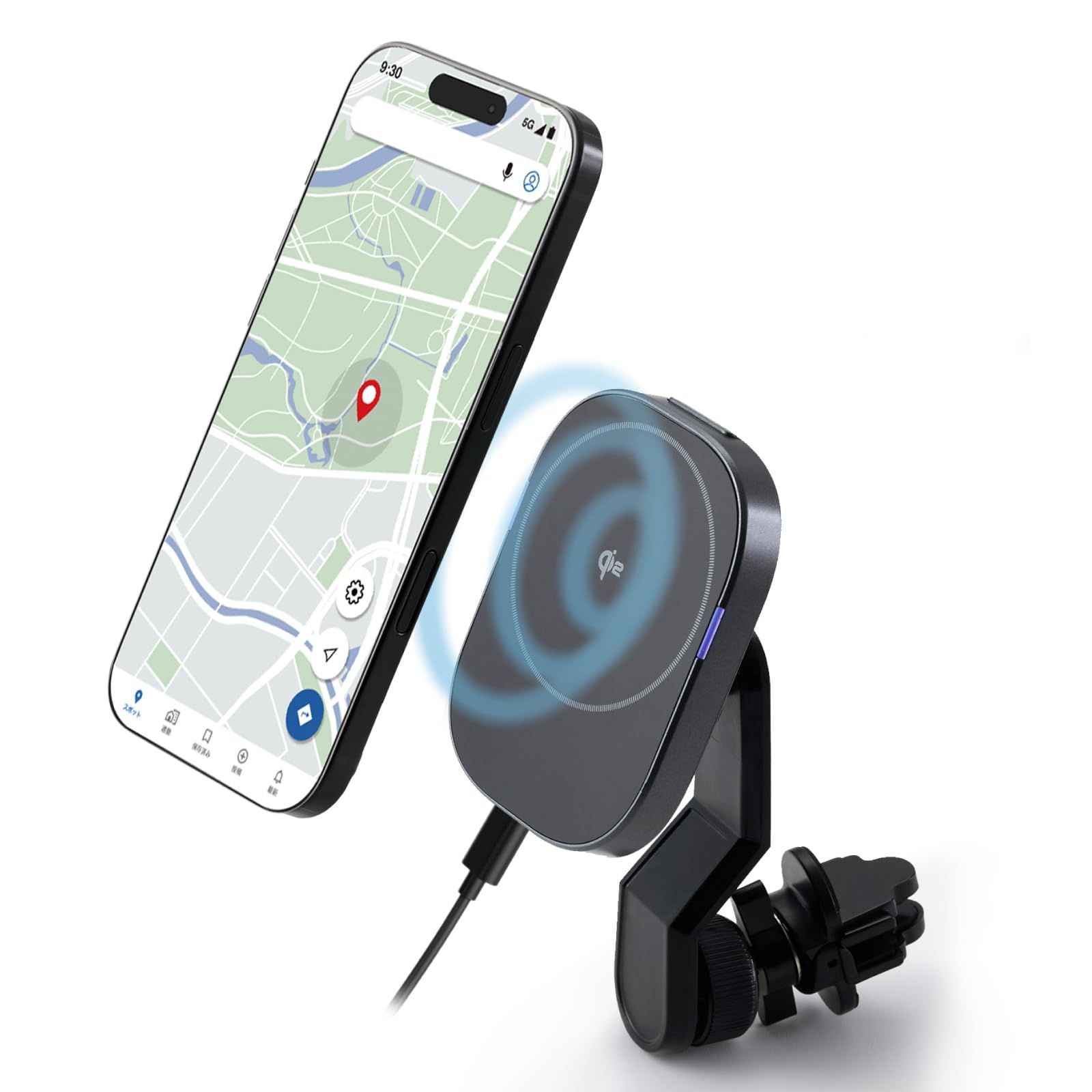 新品 エレコム 車 スマホスタンド Qi2 15W ワイヤレス充電 マグネット吸着 エアコン吹き出し口タイプ 【 iPhone 16/15/14/13/13/12シリーズ 対応】 EC-QC13BK