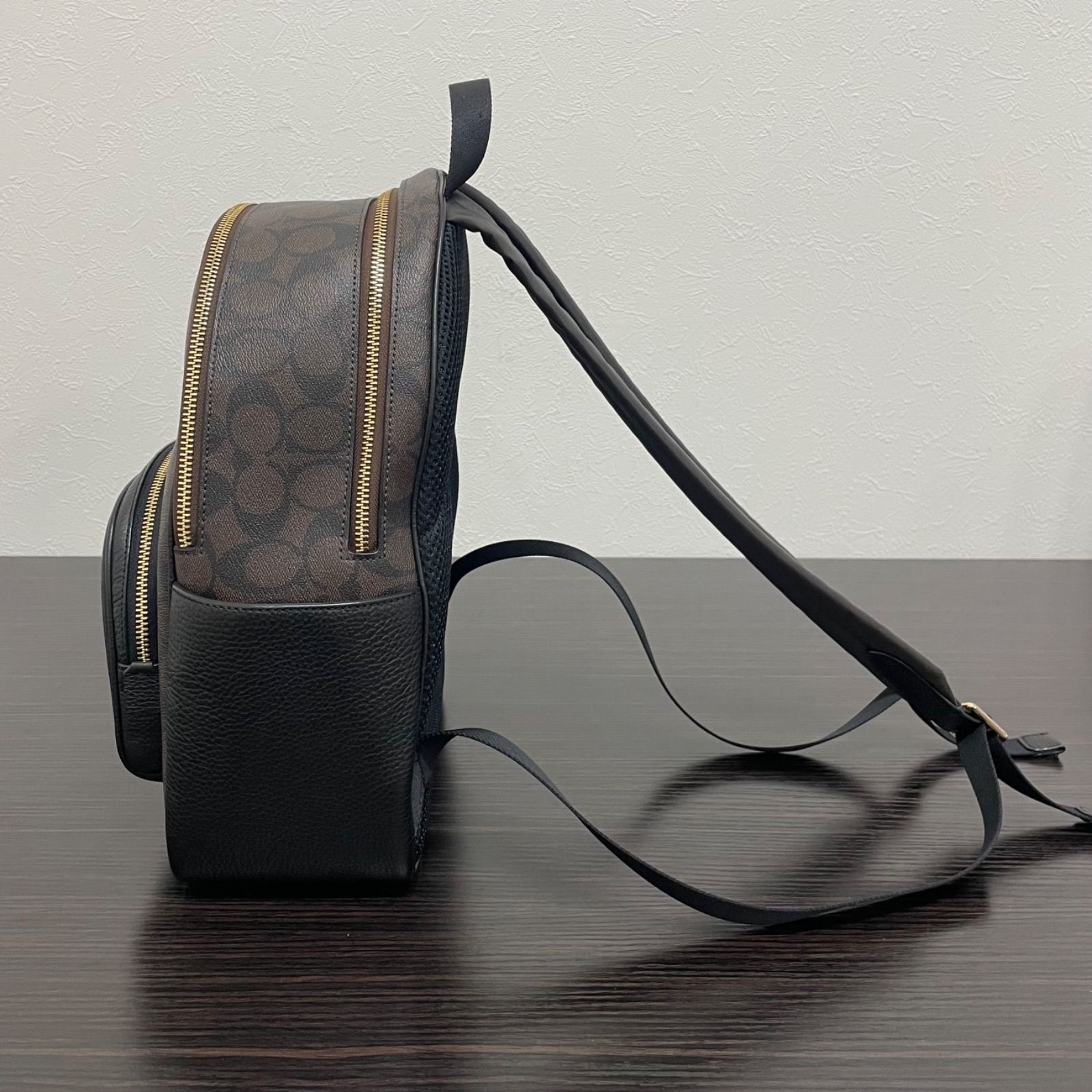 r)【美品】COACH コーチ コートバックパック シグネチャー キャンバス
