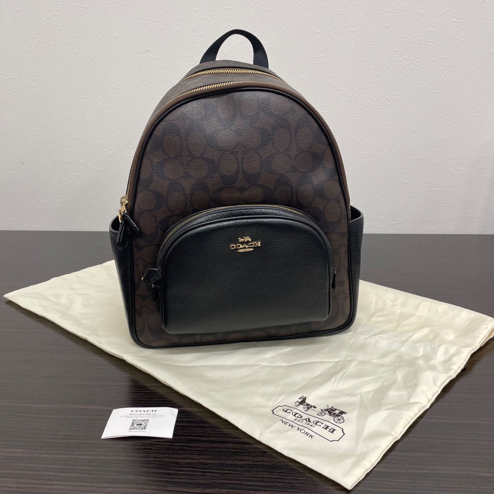 新品未使用 COACH コート バックパック シグネチャ キャンバス C5671 r)【美品】COACH コーチ コートバックパック シグネチャー キャンバス