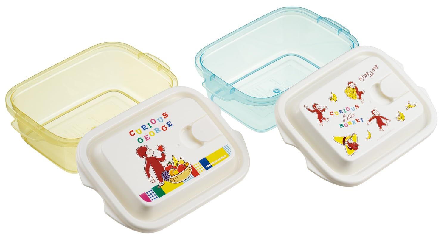 新品 スケーター(Skater) エアーバブル ふわっと 保存容器 シール容器 500ml 2個 セット おさるのジョージ ブロック FCNF2W-A