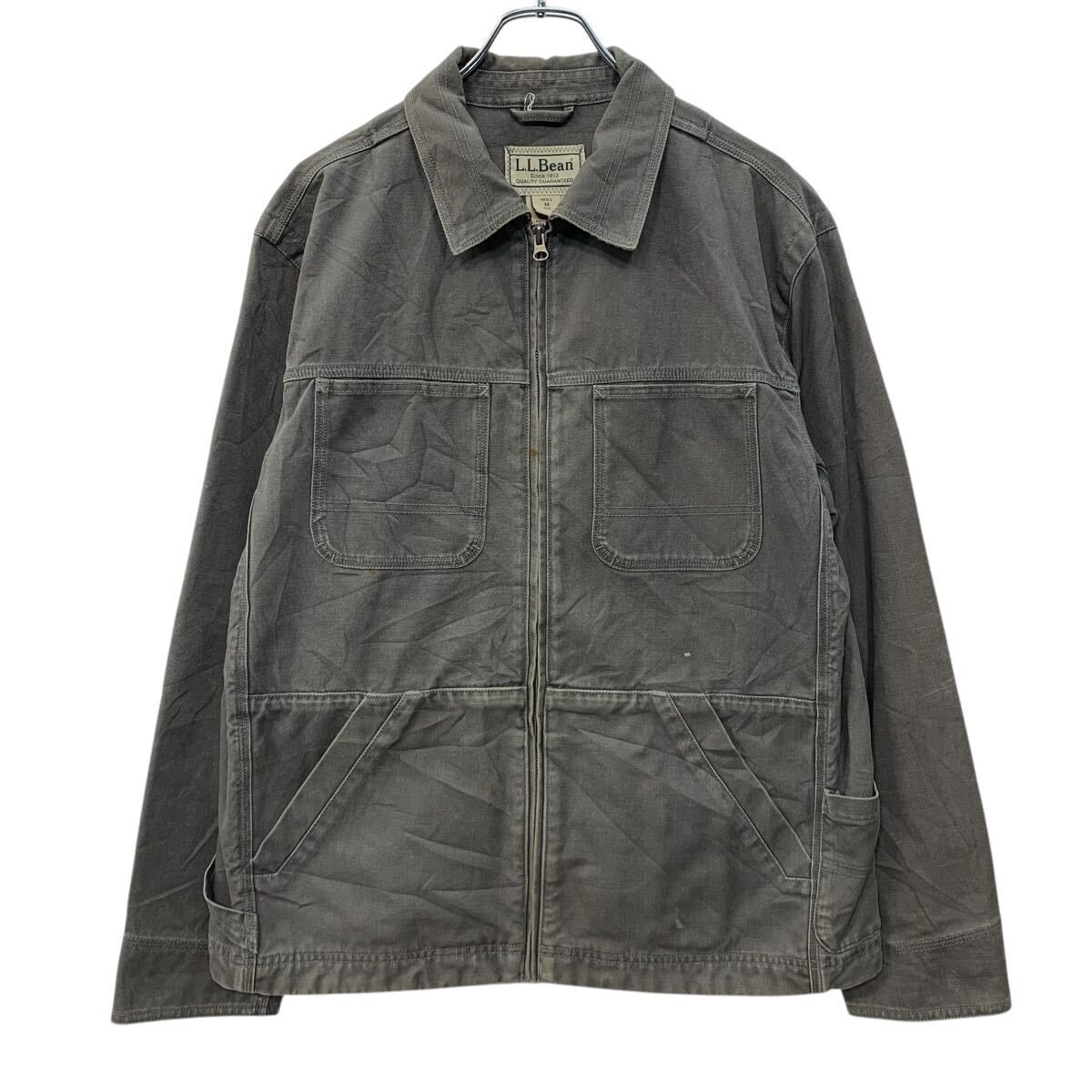 L.L.Bean コットンジャケット M グレー エルエルビーン ジップアップ 
