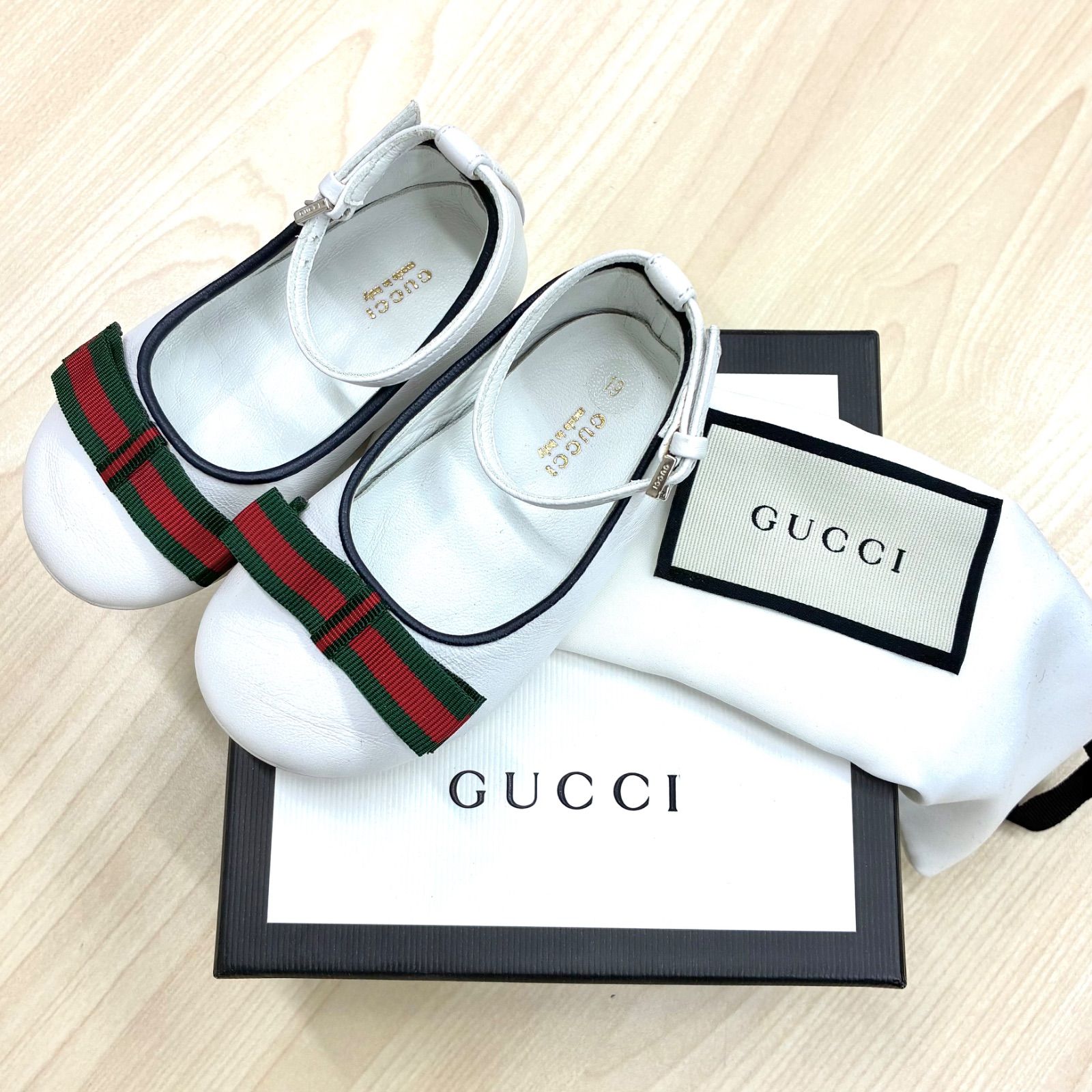 【グッチGUCCI】ベビーファーストシューズ ストラップシューズ フォーマルシューズ 11.9cm(19)