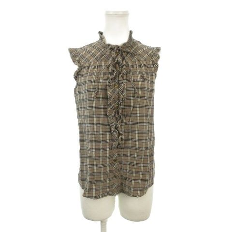 バーバリーブルーレーベル BURBERRY BLUE LABEL シャツ ブラウス 36 茶 