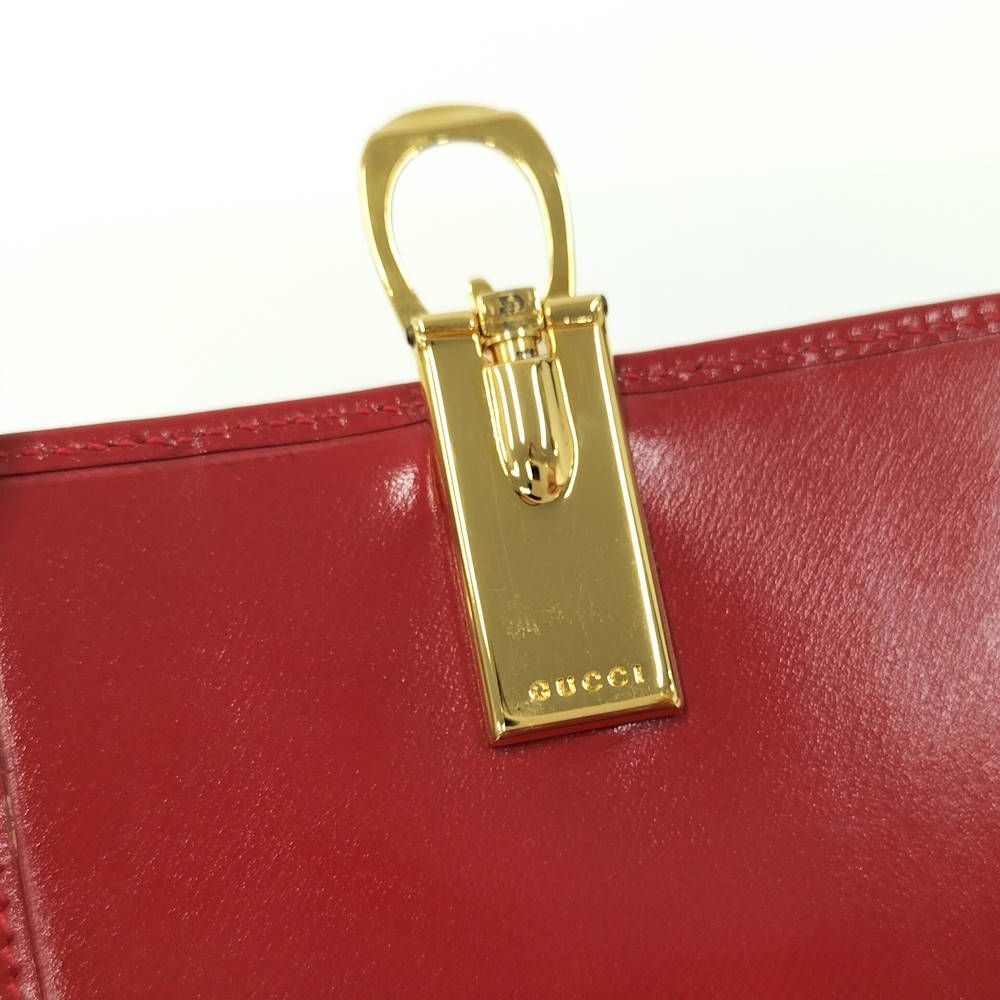 GUCCI 二つ折り財布 札入れ Gロゴ ゴールド金具 レザー レッド - メルカリ