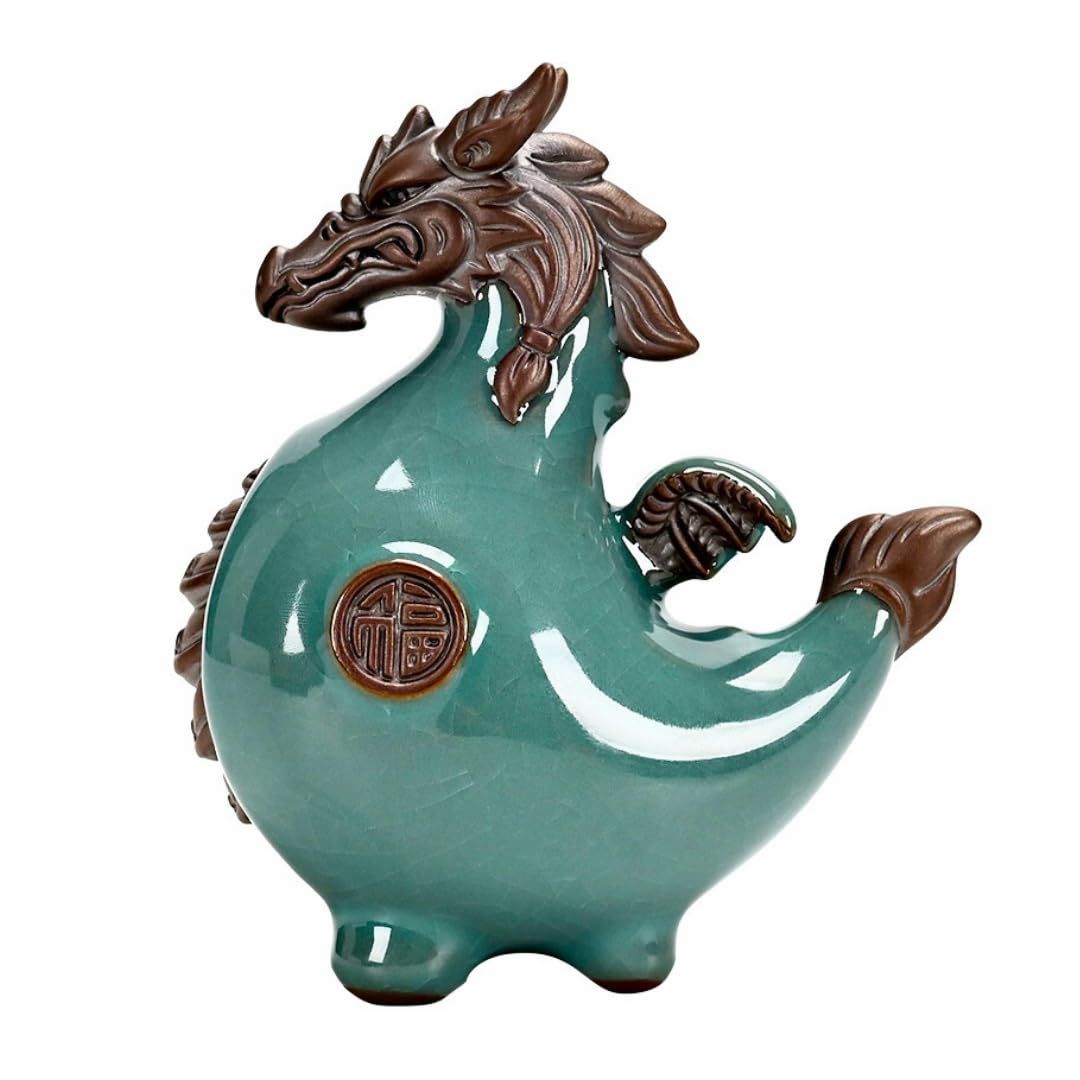 moire imports 龍 置物 オブジェ 縁起物 ドラゴン 磁器製 茶寵 茶玩