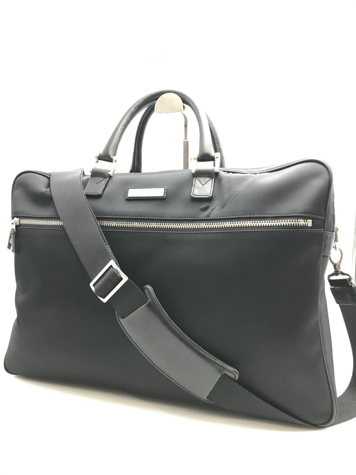 新品 バーバリー ビジネスバッグ 2way 2層式 ノバチェック レザー 黒 BURBERRY バーバリー ビジネスバッグ 2WAY 内部ノバチェック ナイロン