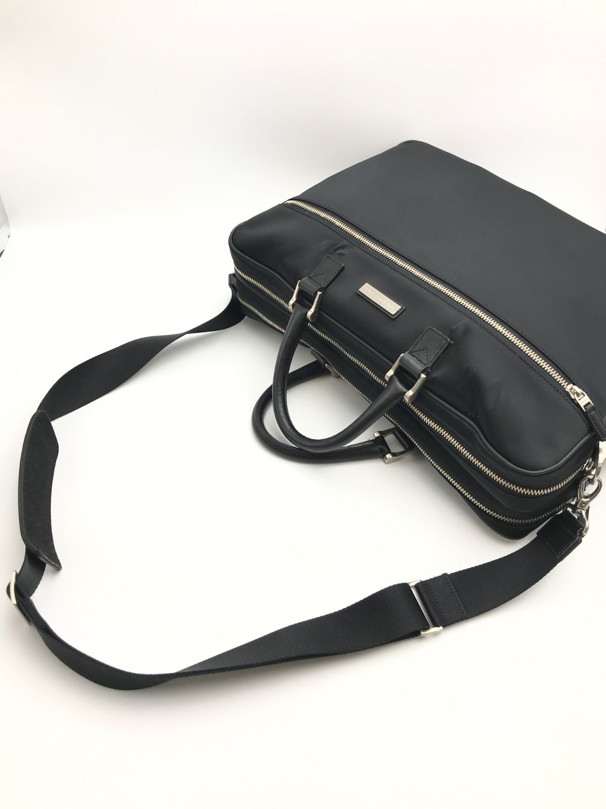 バーバリー ブリーフケース ビジネス ナイロン 革 黒 ノバチェック 2way バーバリー ビジネスバッグ BURBERRY 2WAY ナイロン 2way レザー