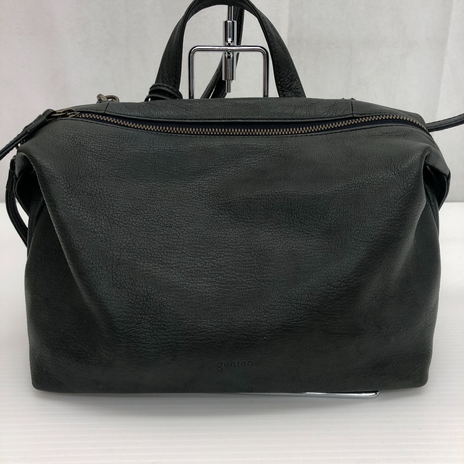 genten ゲンテン ハンドバッグ 2WAY ショルダーバッグ ダークグリーン 