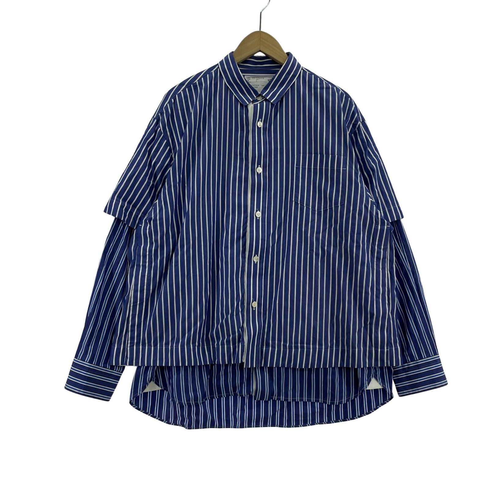 Sacai 長袖ｼｬﾂ 22AW Cotton Weather Layered Shirt - メルカリ