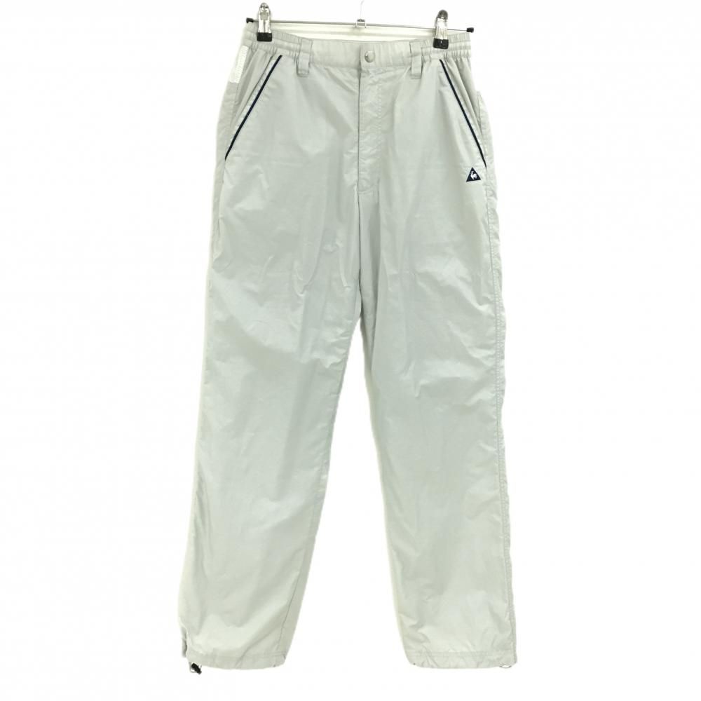 ルコックゴルフ パンツ ライトグレー×ネイビー メッシュ裏地 裾ドローコード メンズ M ゴルフウェア le coq sportif ルコックゴルフ 裏地メッシュ パンツ golf - (le