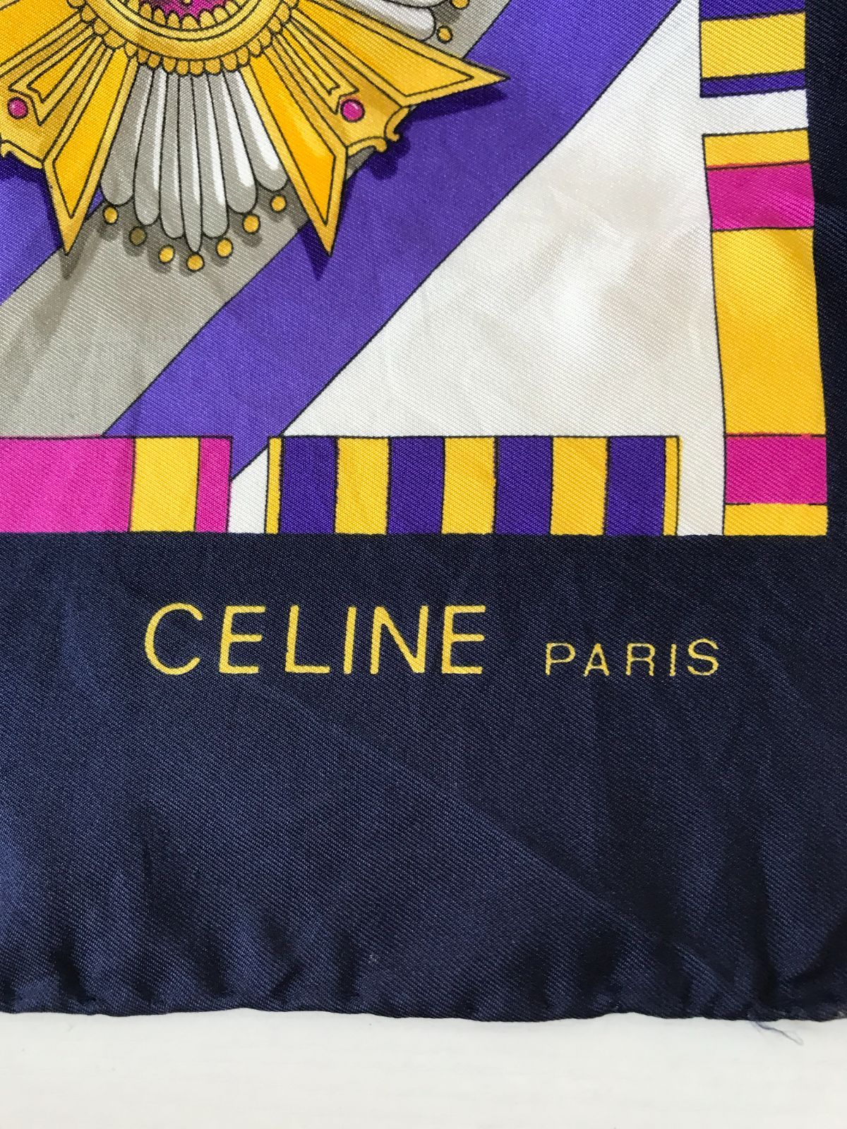G*様 CELINE大判スカーフ CELINE セリーヌ 大判スカーフ 総柄 1476 - メルカリ