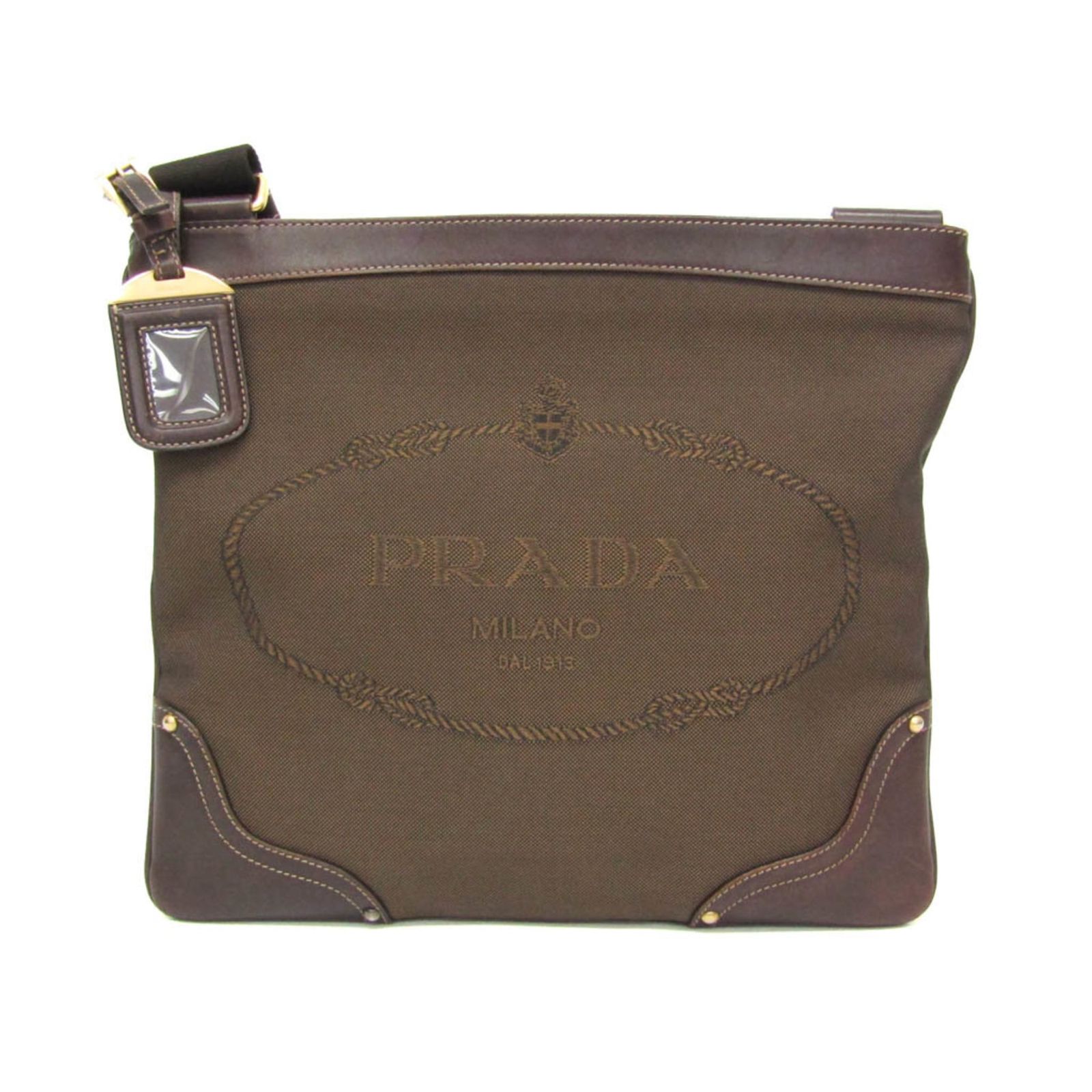 プラダ(Prada) ロゴ ジャガード レディース キャンバス,レザー 