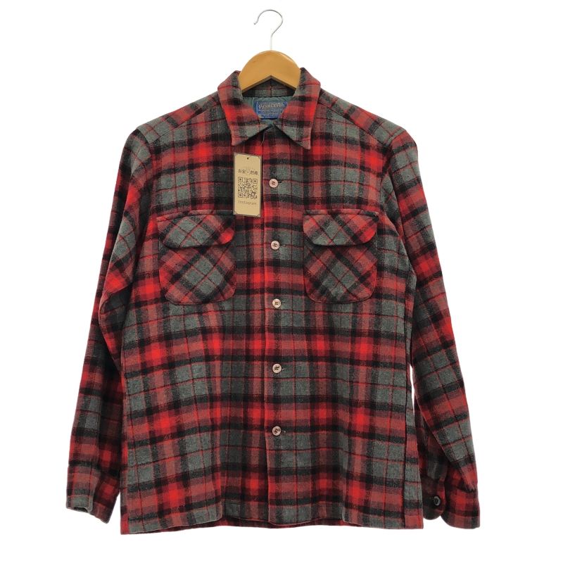 中古70-80s PENDLETON L⁄S ウール チェックシャツ レッド×グレー S 中古70-80s PENDLETON L⁄S ウール チェックシャツ レッド×グレー S