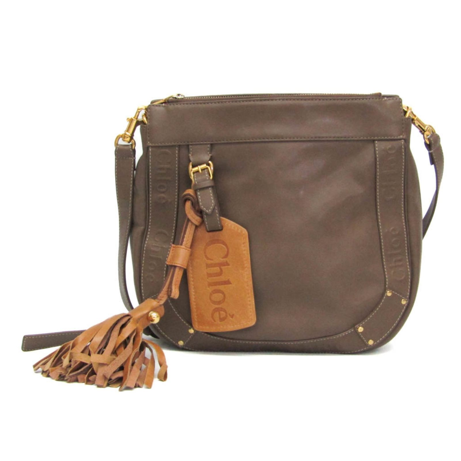 クロエ(Chloé) エデン レディース レザー ショルダーバッグ カーキ 