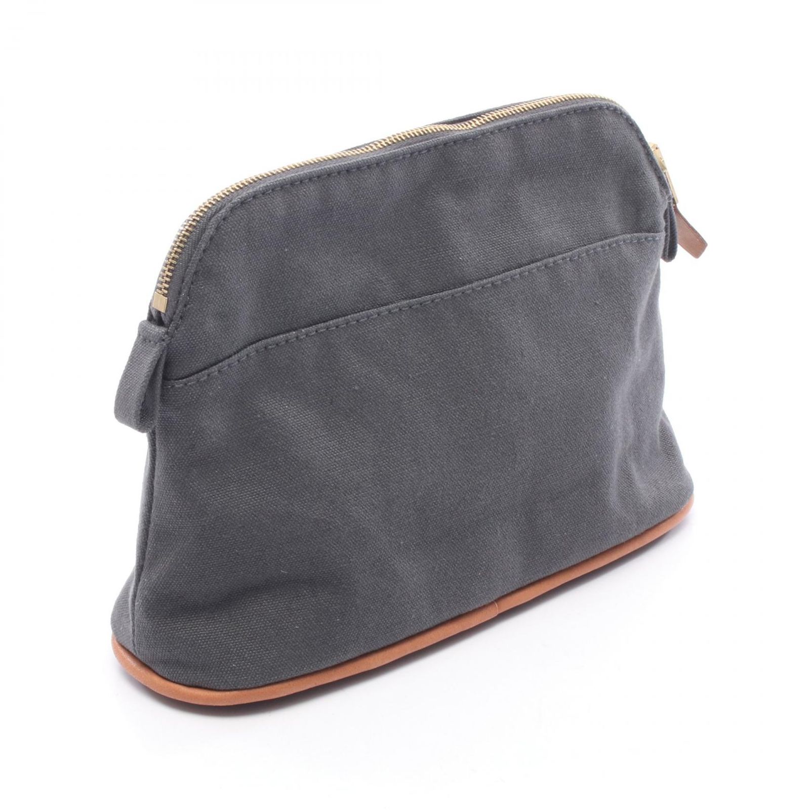エルメス HERMES ポーチ ボリードポーチ20 グレー キャンバス レザー 