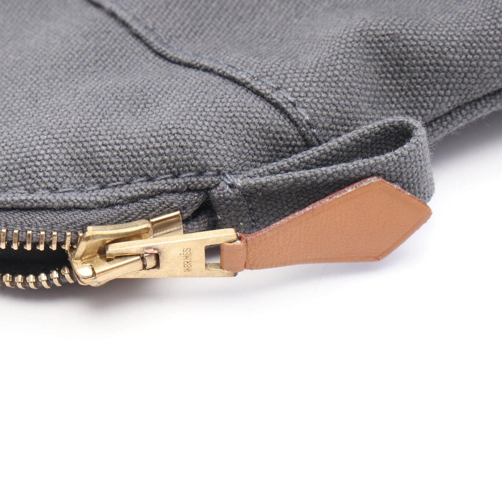 エルメス HERMES ポーチ ボリードポーチ20 グレー キャンバス レザー 