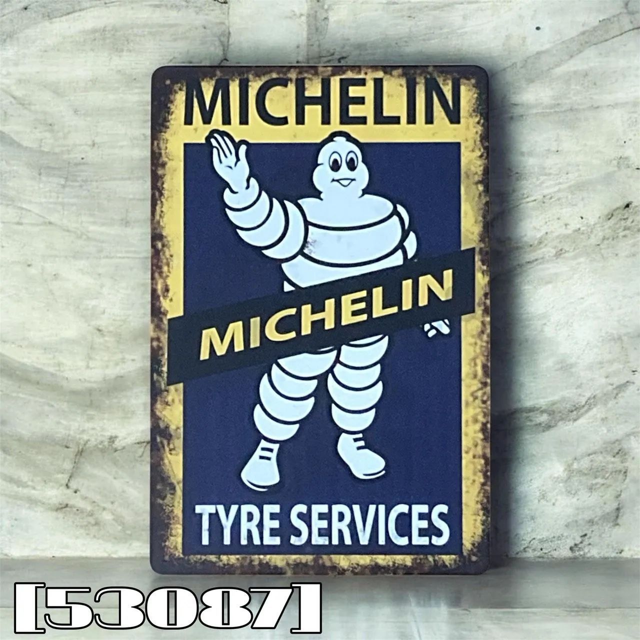訳アリ』[53087］ブリキ看板 ミシュラン タイヤマン MICHELIN レトロ