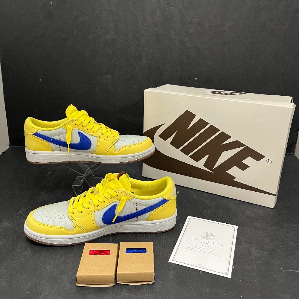 06w22580 Travis Scott × Nike WMNS Air Jordan 1 Low OG SP Canary 