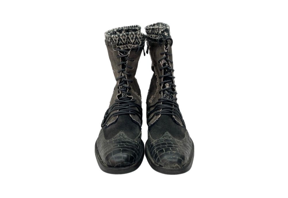 ギフチャークランプ GIFTUR CRUMP Side Zip Distressed Layered Boots