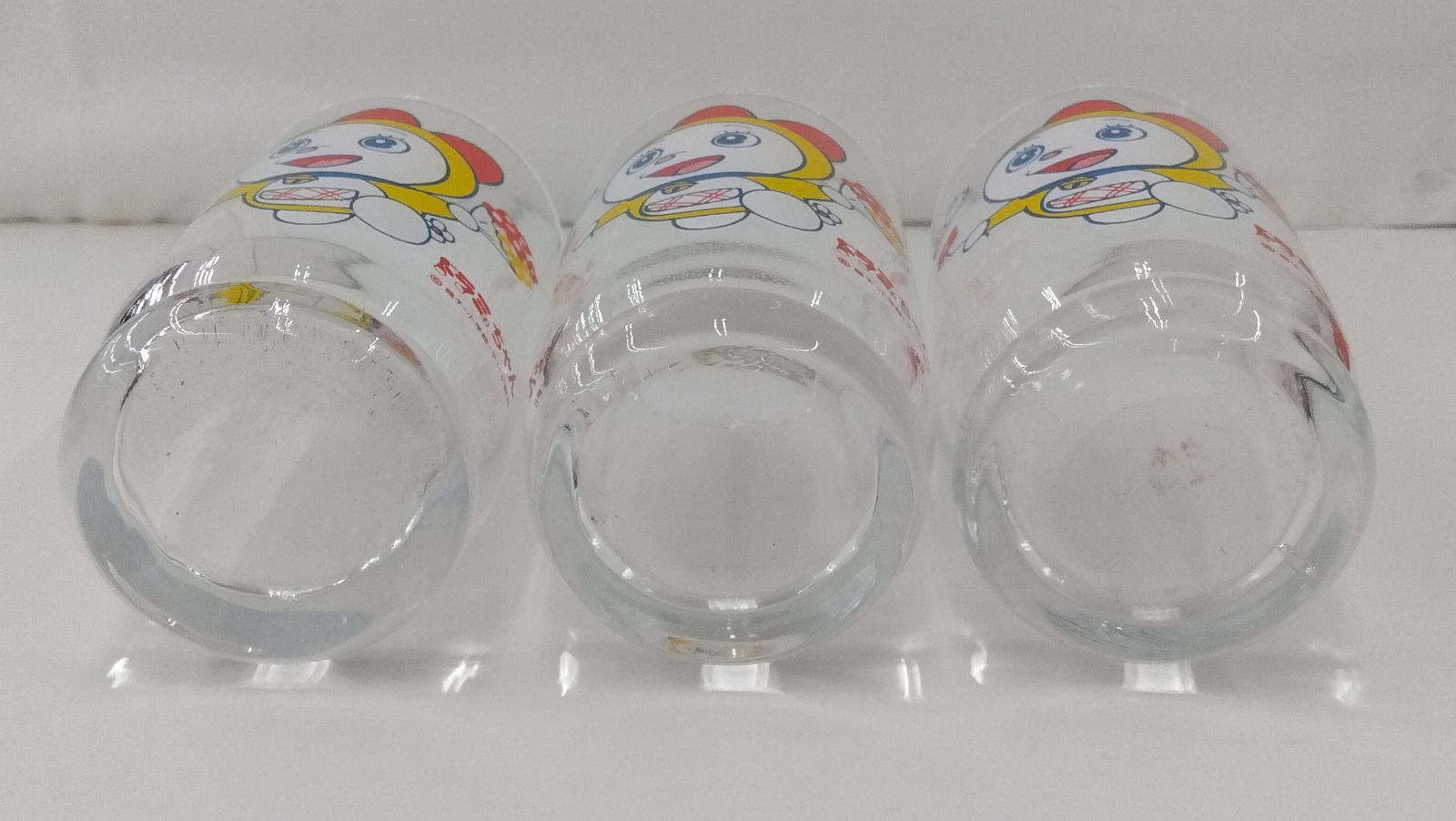 現状品】ドラえもん ドラミちゃんグラス3個セット レトロ 当時物 現状品】ドラえもん ドラミちゃんグラス3個セット レトロ 当時物
