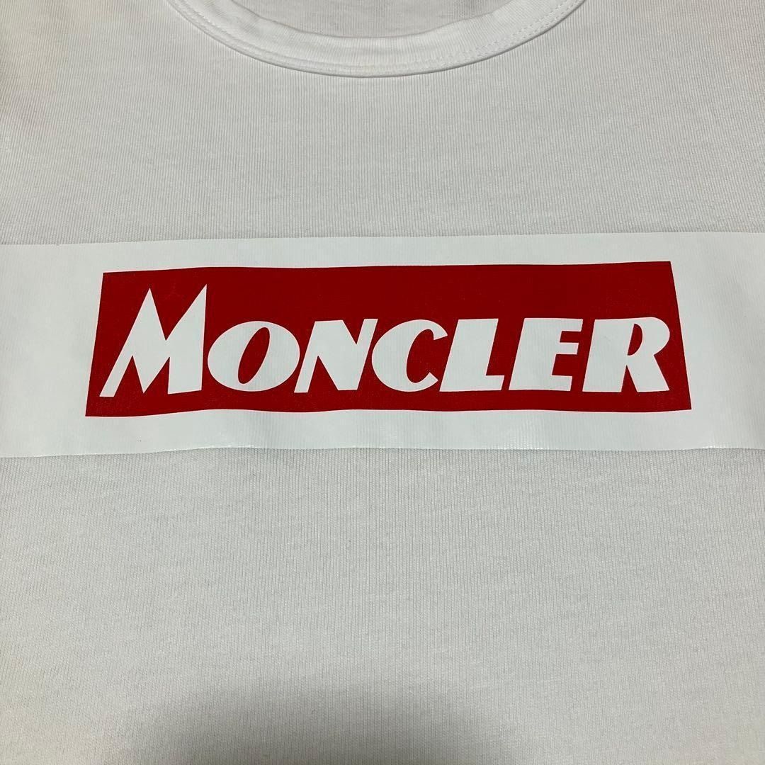 MONCLER ホワイト ロゴ Tシャツ M プリント 3S44 - メルカリ
