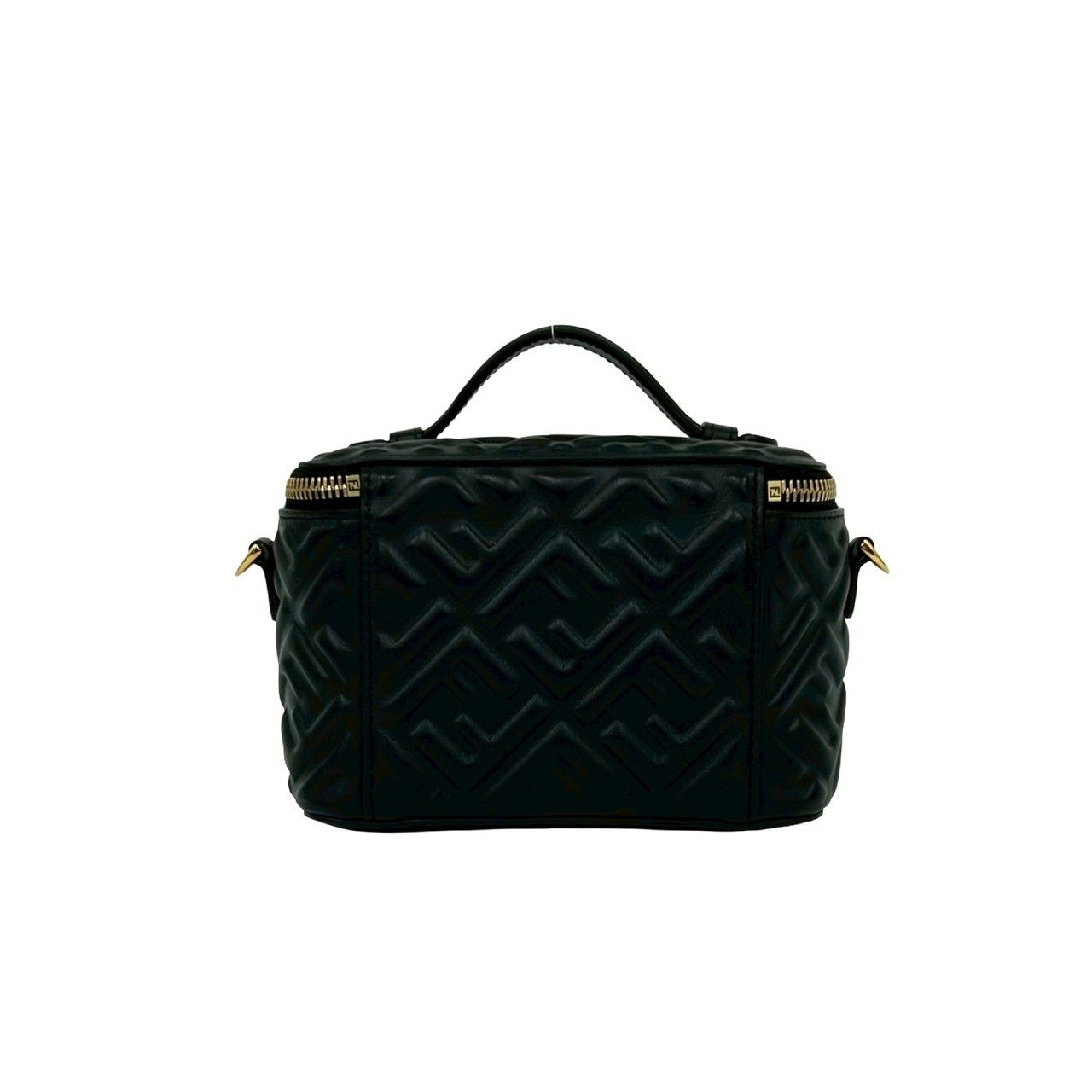 極 美品 FENDI フェンディ FF ロゴ エンボス レザー 本革 2way