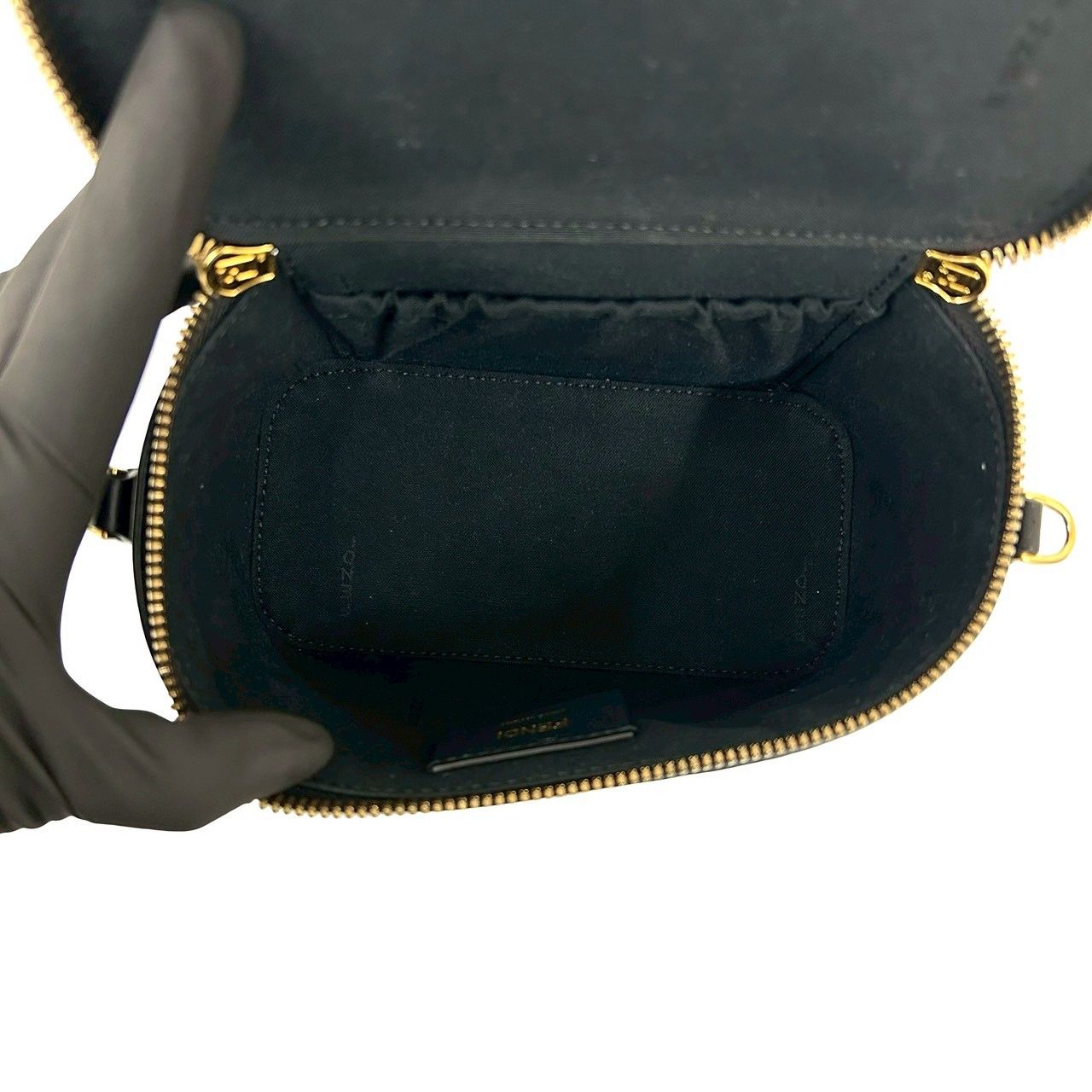 極 美品 FENDI フェンディ FF ロゴ エンボス レザー 本革 2way