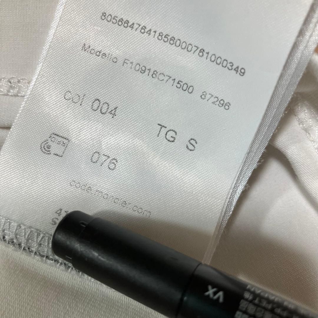 モンクレール スリムフィット Vネック Tシャツ S ホワイト 3S81