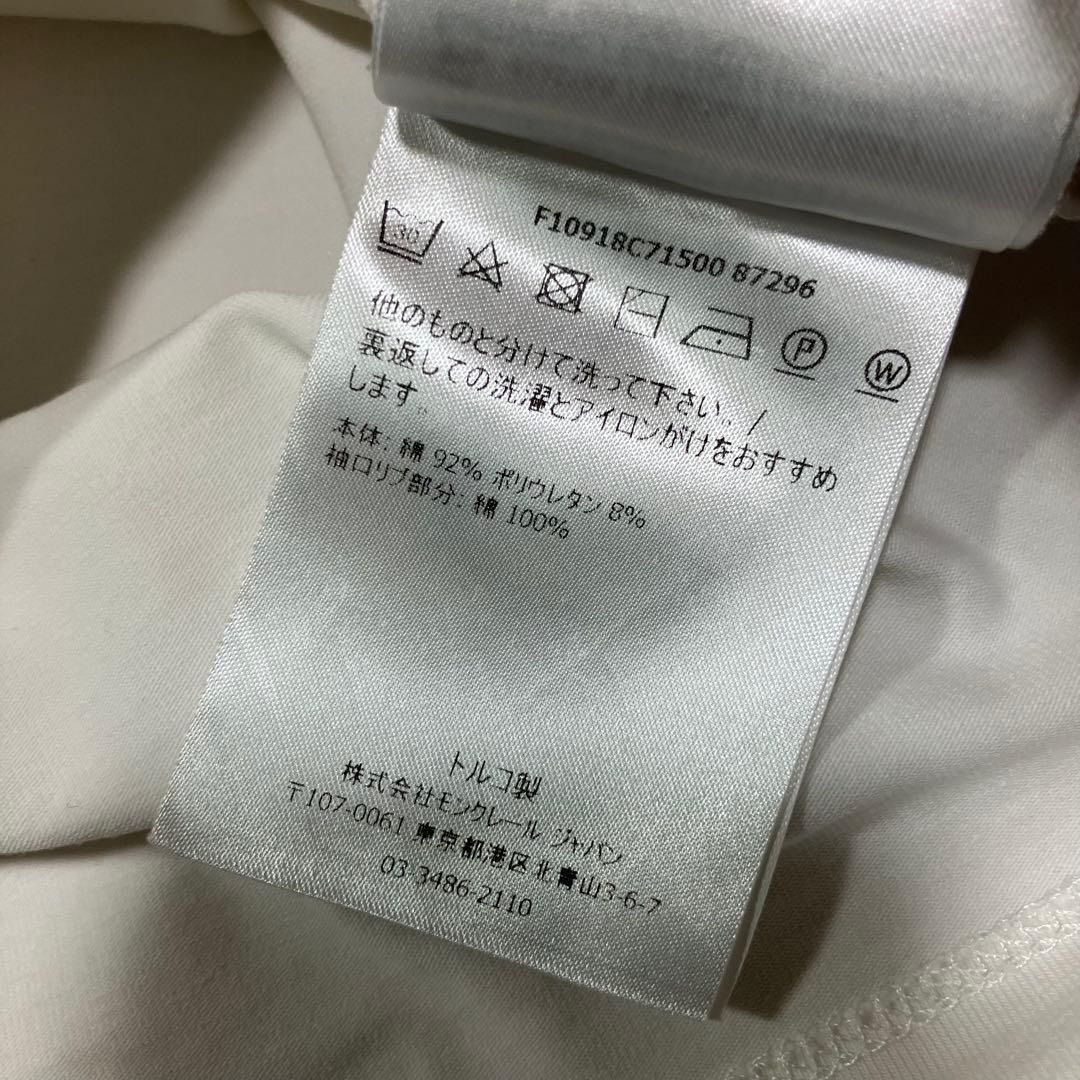 モンクレール スリムフィット Vネック Tシャツ S ホワイト 3S81