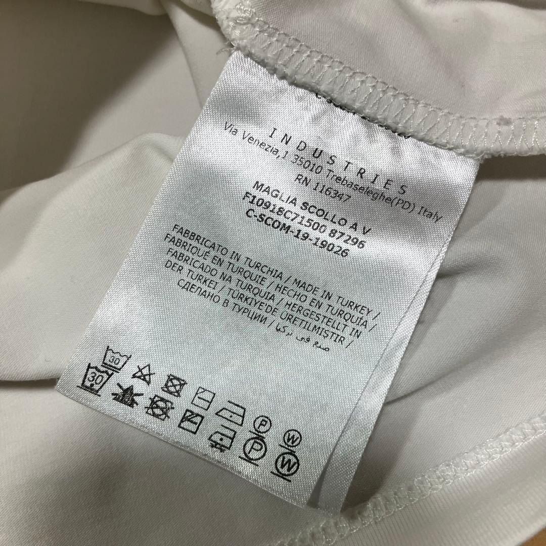 モンクレール スリムフィット Vネック Tシャツ S ホワイト 3S81
