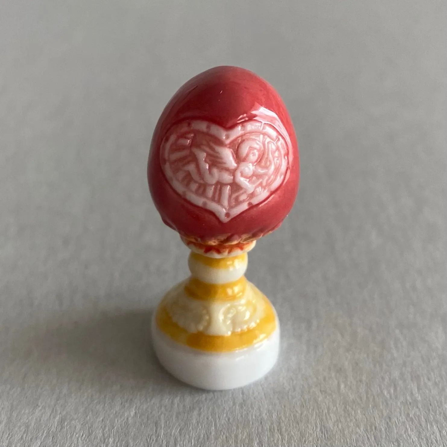 天使とハートのファベルジェエッグのフェーブ／卵／フランス雑貨／陶器 