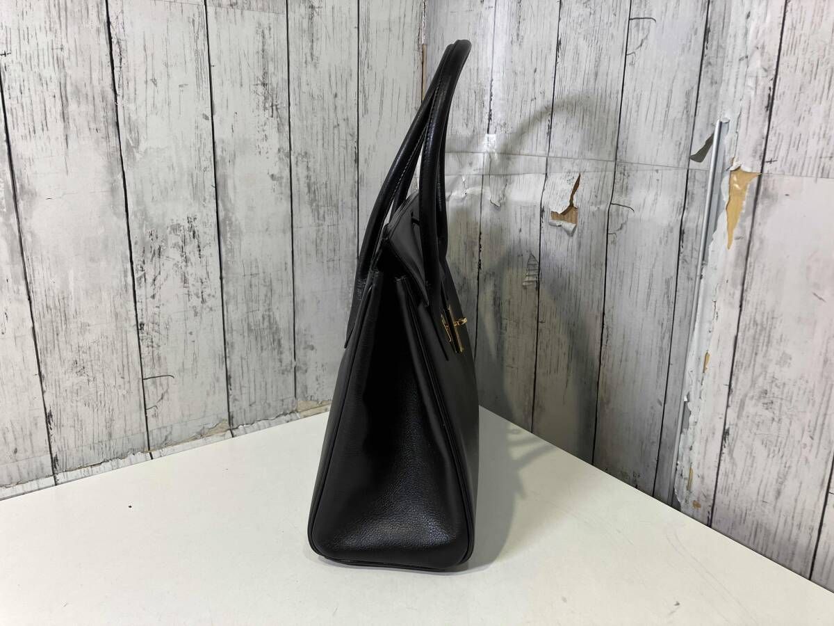 良品】HAMANO 濱野皮革工藝 カーフレザー 黒 ゴールド金具 