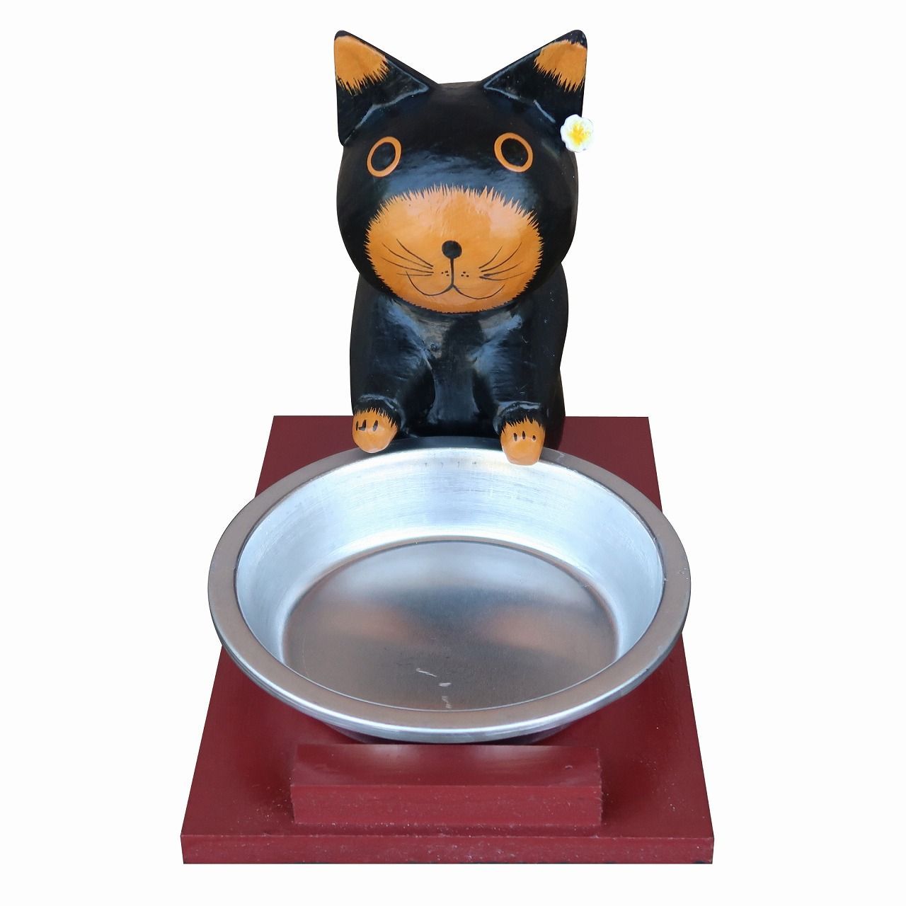 【ラック様専用】バリ猫のキャットフード トレー ブラック 010281 + バリ猫のキャットフード トレー ブラウン 010283 + パレオ マルチファブリック プルメリア ブラック＆ホワイト 190007 同梱3点セット 4,814円