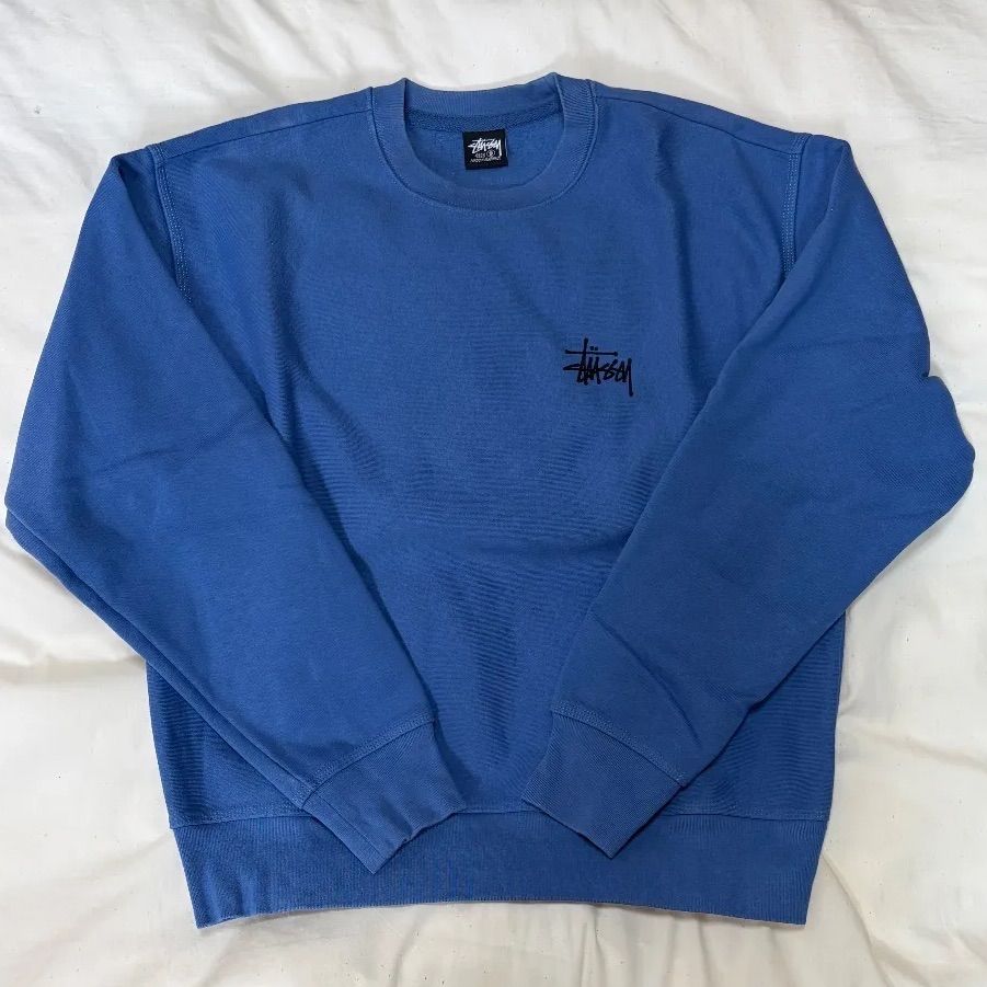 stussy BASIC STÜSSY CREW Sサイズ ブルー スウェット トレーナー