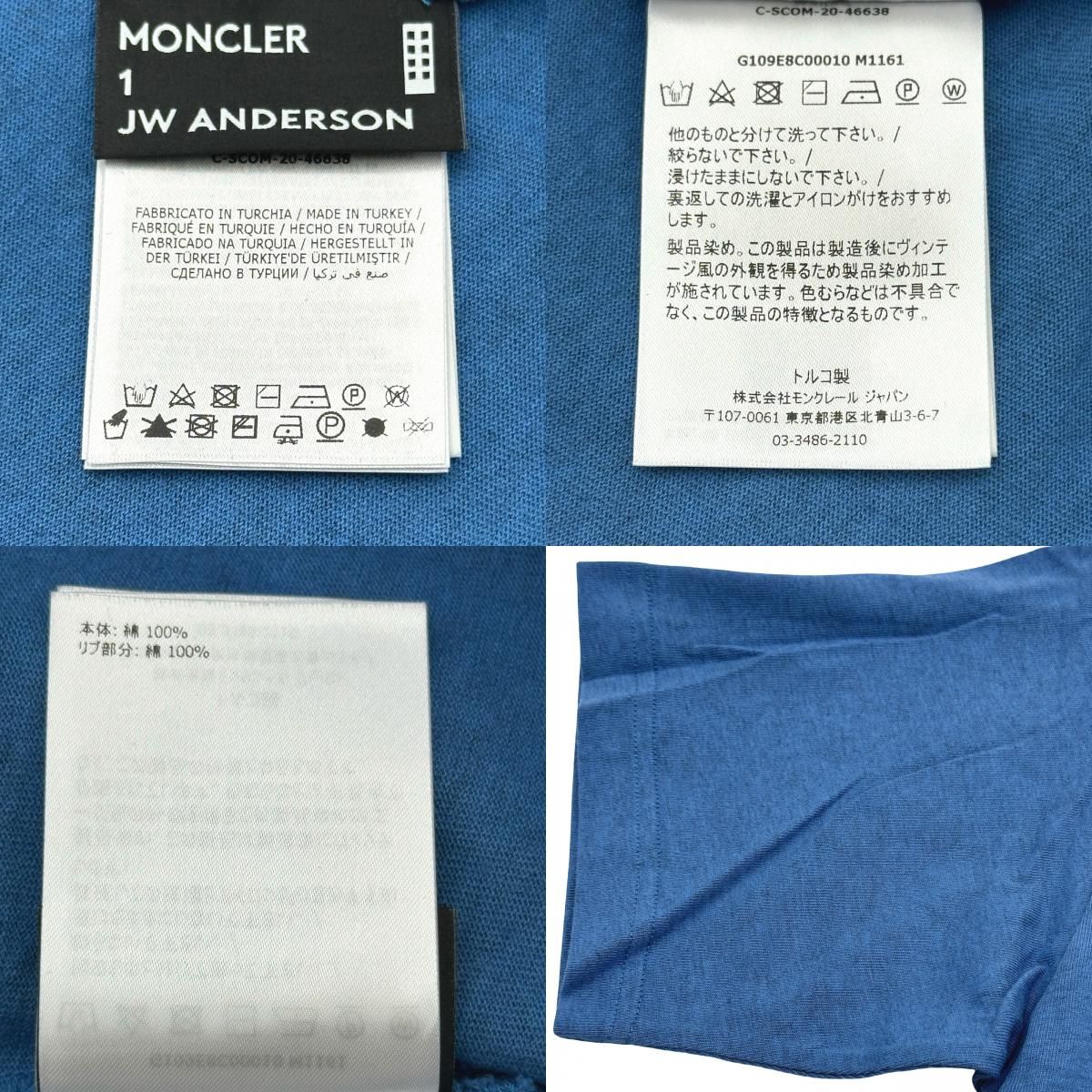 モンクレール MONCLER ×JW ANDERSON ロゴワッペン半袖Tシャツ ブルー 