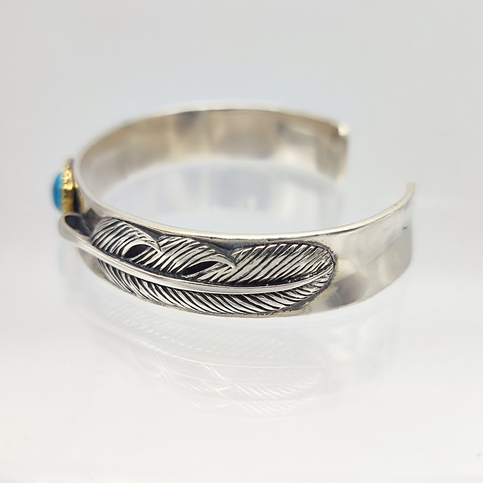 美品】ターコイズフェザーバングル SILVER シルバー925 26.2g - メルカリ