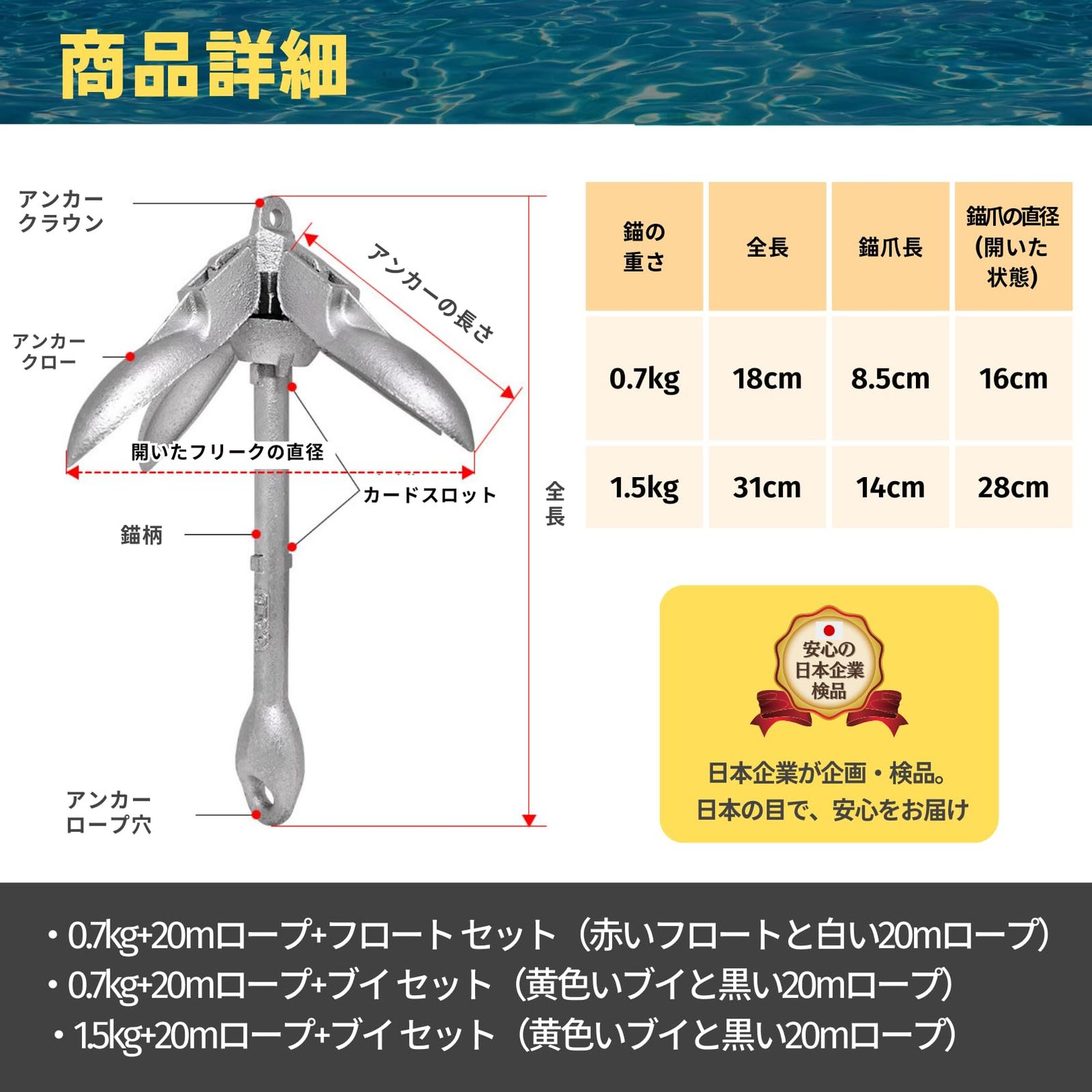 PLEAVIT ボート アンカー フォールディングアンカー カヤック sup 船 