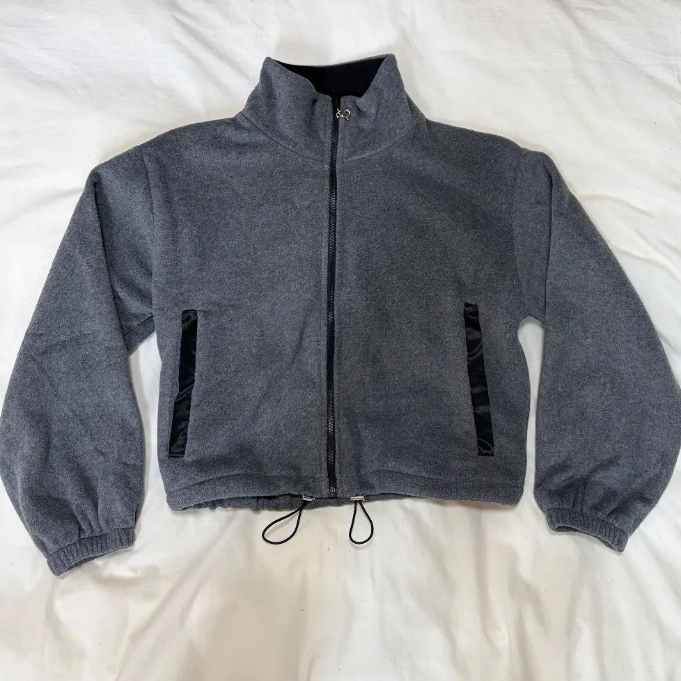 the Virgins ザヴァージンズ heart charm zip fleece gray ハート 